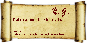 Mehlschmidt Gergely névjegykártya